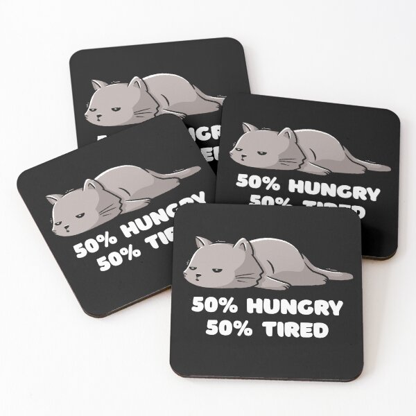 Item preview,  50% Hungry 50% Tired Funny Cute Lazy Cat Gift designed and sold by EduEly.