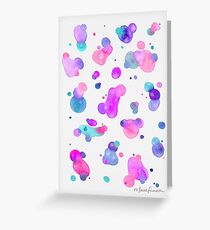 Spots and Drops - Bright pink and blue Greeting Card