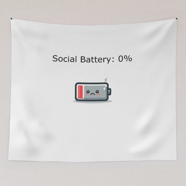 Item preview, Social Battery Low – Funny Dead Battery Aesthetic for Introverts designed and sold by Confuzz1ed.