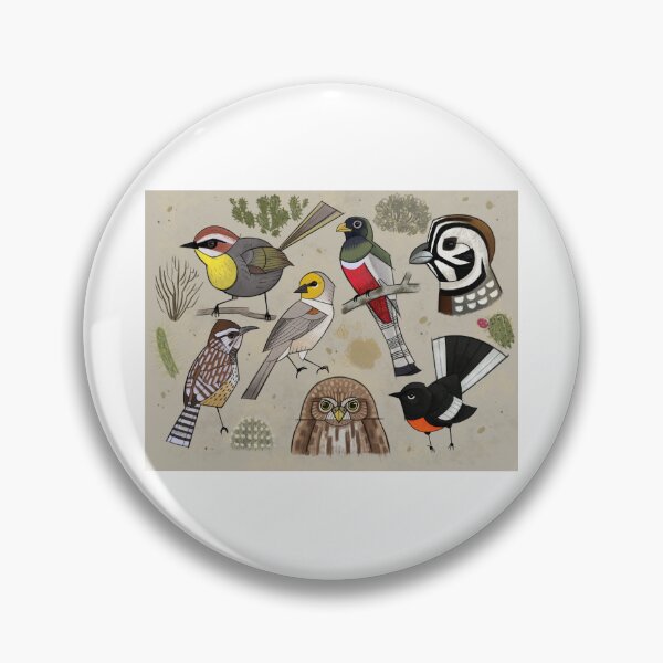 Item preview, South Arizona Birds -- Rufous-crowned Warbler, Verdin, Elegant Trogon, Montezuma Quail, Cactus Wren, Ferruginous Pygmy Owl, Painted Redstart (Full)  designed and sold by BlueBowMimid.
