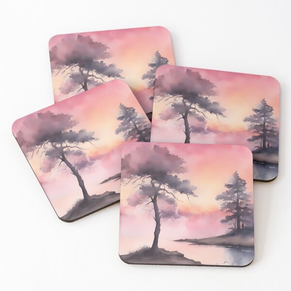 Item preview, Soft Pink Silhouette Lake designed and sold by CalmnessbyChoice.