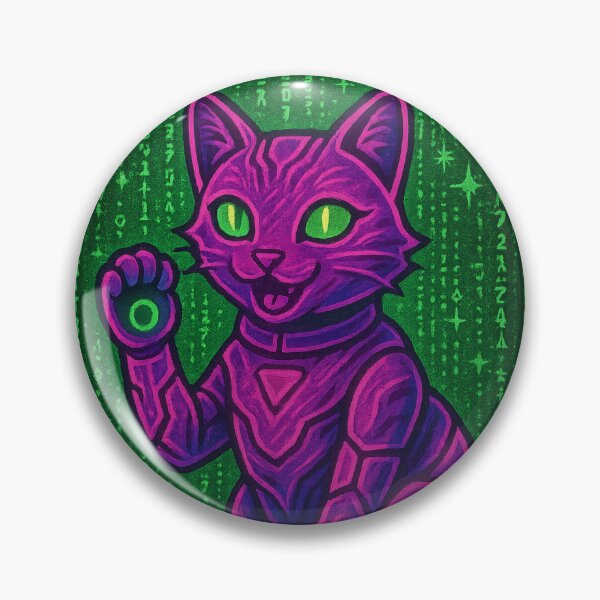 Item preview, Neon Tabby Meow | Y2K Glow Cat Art designed and sold by Design_Your_Day.