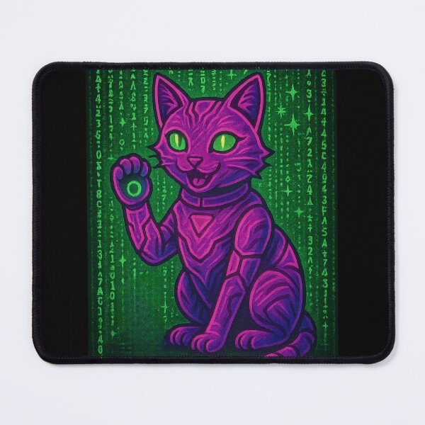 Item preview, Neon Tabby Meow | Y2K Glow Cat Art designed and sold by Design_Your_Day.