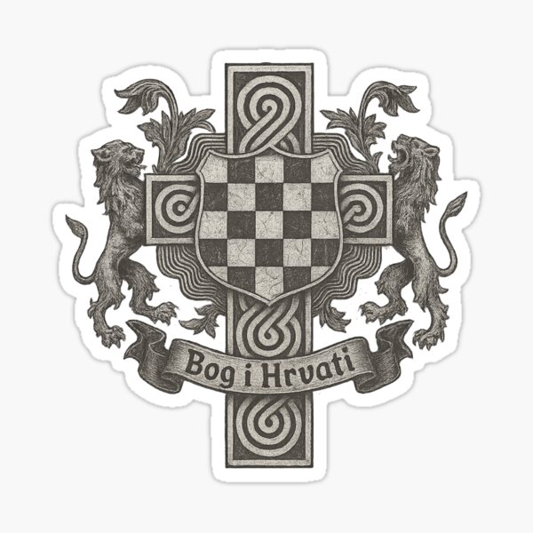 Item preview, Bog I Hrvati - Patriotic Croatian Cross designed and sold by odyssee-n.