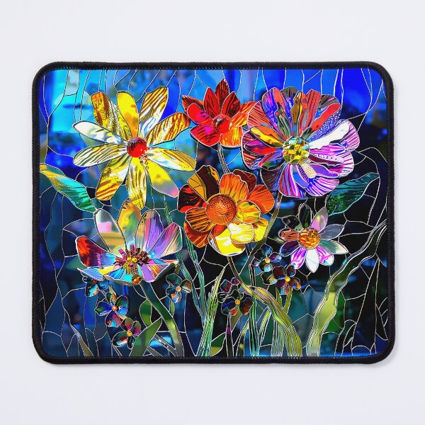 Item preview, stained glass, wildflowers, floral designed and sold by ArtbyJustis.