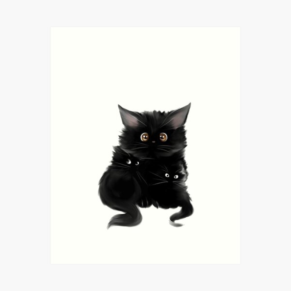 Item preview, El tímido gatito negro designed and sold by Blossoms & Bosoms by Syrina Astles.