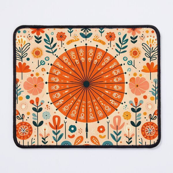 Item preview, Floral Kimono Umbrella - Scandinavian Folk Art by heidiannemorris © designed and sold by FOLK ART FUSION by heidiannemorris.