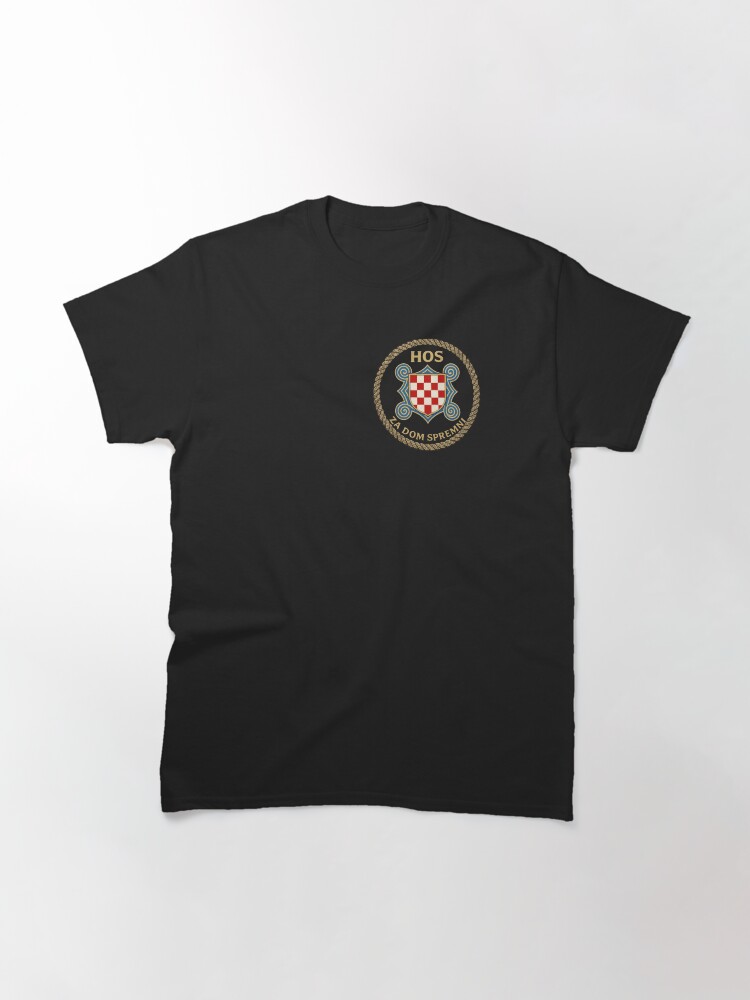 Imagen 3 de 7, Camiseta clásica con la obra Hrvatska HOS - Za Dom Spremni - Patriótico croata, diseñada y vendida por odyssee-n.