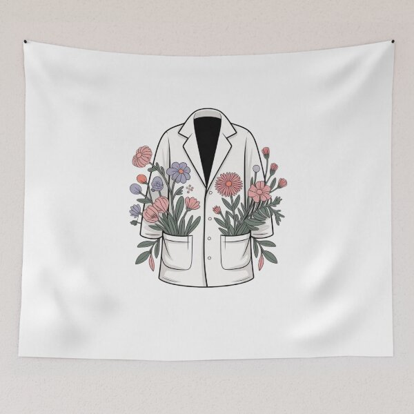 Item preview, Lab Coat and Flowers designed and sold by Mateusz Majcherek.