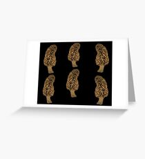 Bronze Morel Mushroom Pattern Greeting Card