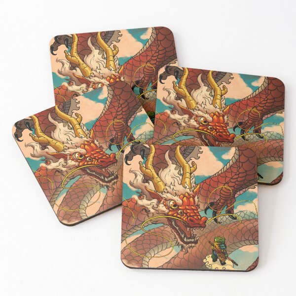 Item preview, Frog Wukong on Kintouun with Chinese Dragon Asian Fantasy Frog Illustration designed and sold by DingHuArt.