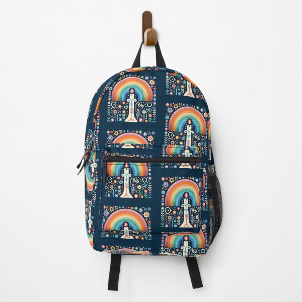 Item preview, Beacon of Light Under Rainbow Skies - Scandinavian Folk Art by heidiannemorris © designed and sold by FOLK ART FUSION by heidiannemorris.