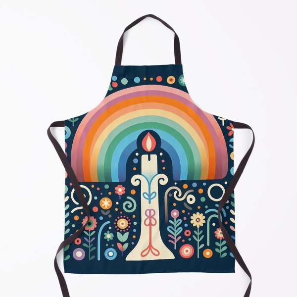 Item preview, Beacon of Light Under Rainbow Skies - Scandinavian Folk Art by heidiannemorris © designed and sold by FOLK ART FUSION by heidiannemorris.