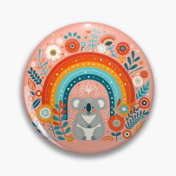 Item preview, Sweet Koala Under Rainbow Arch - Scandinavian Folk Art by heidiannemorris © designed and sold by FOLK ART FUSION.