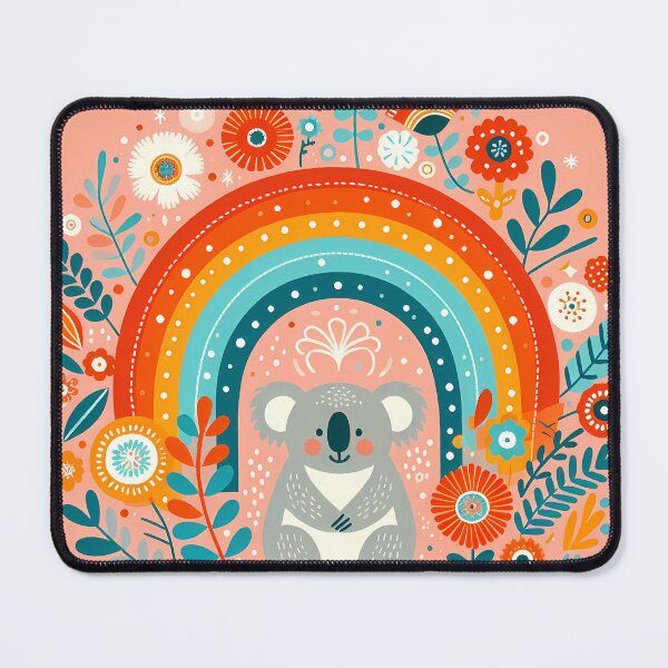 Item preview, Sweet Koala Under Rainbow Arch - Scandinavian Folk Art by heidiannemorris © designed and sold by FOLK ART FUSION by heidiannemorris.