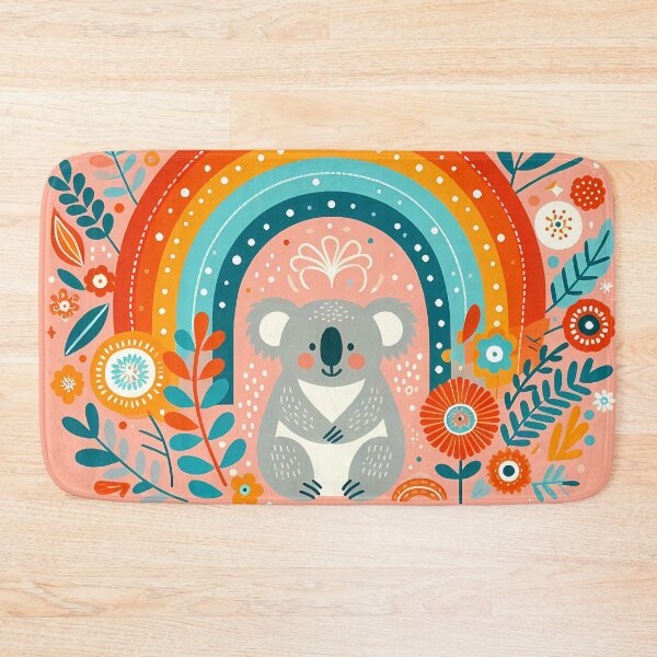 Item preview, Sweet Koala Under Rainbow Arch - Scandinavian Folk Art by heidiannemorris © designed and sold by FOLK ART FUSION.