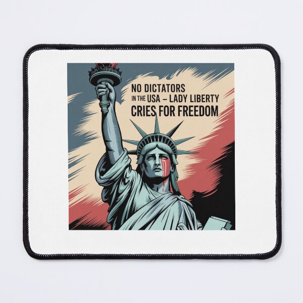 Item preview, No Dictators in the USA Lady Liberty Cries for Freedom Political Protest Art designed and sold by Mateusz Majcherek.