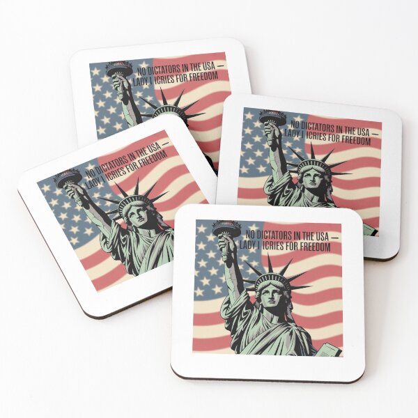 Artikelvorschau, Keine Diktatoren in den USA Lady Liberty schreit nach Freiheit Politische Protestkunst entworfen und verkauft von Mateusz Majcherek.