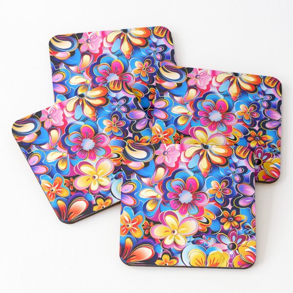 Item preview, retro flowers, 70s flowers, floral designed and sold by ArtbyJustis.