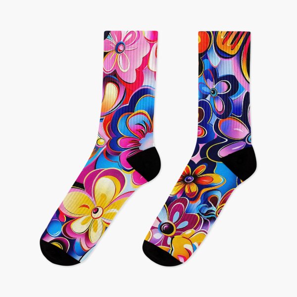 Item preview, retro flowers, 70s flowers, floral designed and sold by ArtbyJustis.