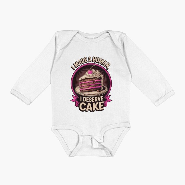 Item preview, I Made a Human, I Deserve Cake for mommy designed and sold by Kuku-Craft.
