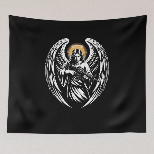 Item preview, Angel with machine gun designed and sold by Mateusz Majcherek.