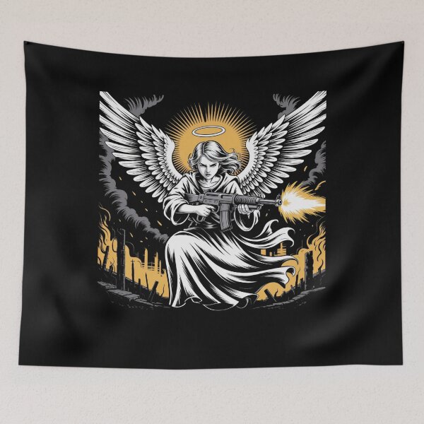 Item preview, Angel with machine gun designed and sold by Mateusz Majcherek.