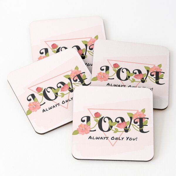 Item preview, "Floral Love Typography – Always Only You" designed and sold by pioneeringdesigns.