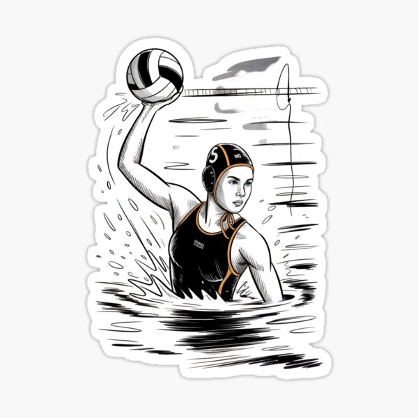 Item preview, Dynamic Female Water Polo Player Throw designed and sold by ShadowAndSlate.