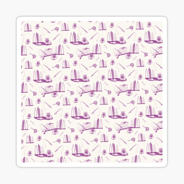 Item preview, Magenta Hand drawn Classic Summer in Toile de Jouy Style designed and sold by Hmtgraphics.