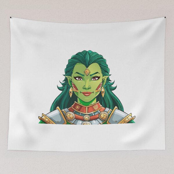 Item preview, Formidable woman orc warrior in armor, portrait green girl orc barbarian nomad warrior, monster orc fantasy female warrior designed and sold by Danler.