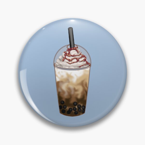 Item preview, A refreshing coffee bubble tea with classic tapioca pearls, a large straw and caramel sauce designed and sold by katecheerycake.