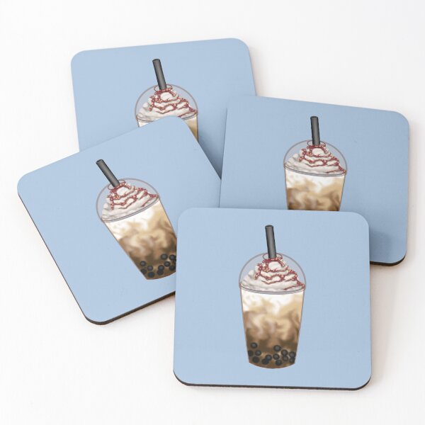 Item preview, A refreshing coffee bubble tea with classic tapioca pearls, a large straw and caramel sauce designed and sold by katecheerycake.