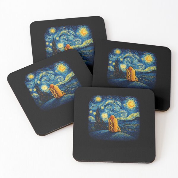 Item preview, Funny Starry night hotdog Van Gogh hotdog humor designed and sold by snowry.