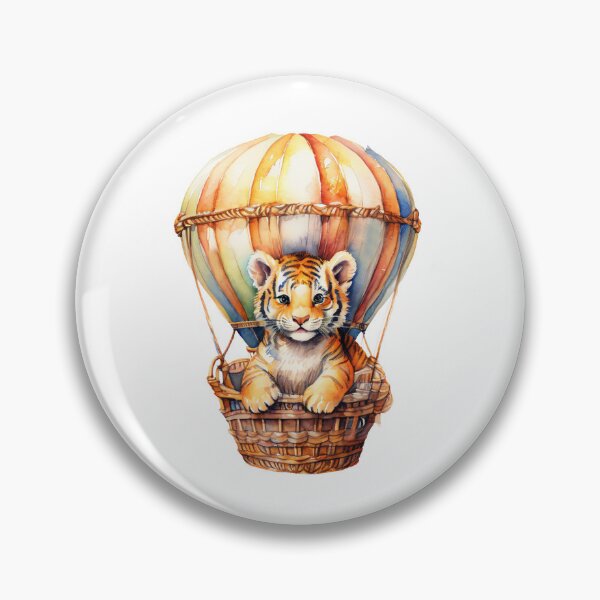 Item preview, Cute Baby Tiger in a Hot Air Balloon designed and sold by crafteddreamsshop.