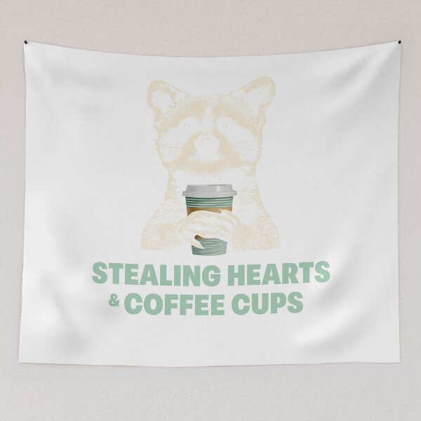 Item preview, Stealing Hearts Coffee Raccoon designed and sold by Graphologic.