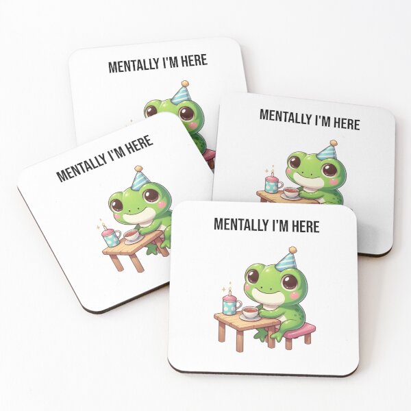 Item preview, My Brain Has Clocked Out to a Frog Tea Party – Escapist Amphibian Vibes designed and sold by Confuzz1ed.
