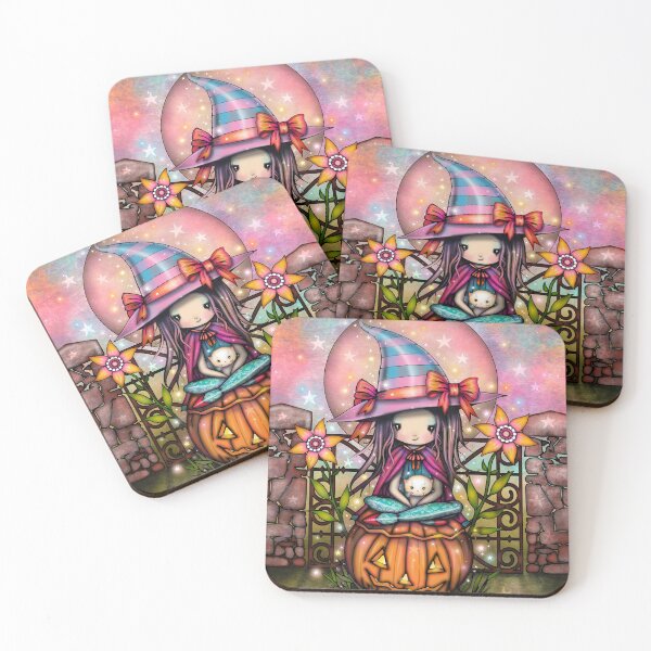Item preview, Blushing Moon Halloween Witch and Cat Art by Molly Harrison designed and sold by Molly  Harrison.