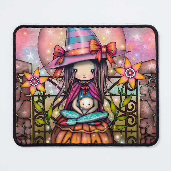 Item preview, Blushing Moon Halloween Witch and Cat Art by Molly Harrison designed and sold by Molly  Harrison.
