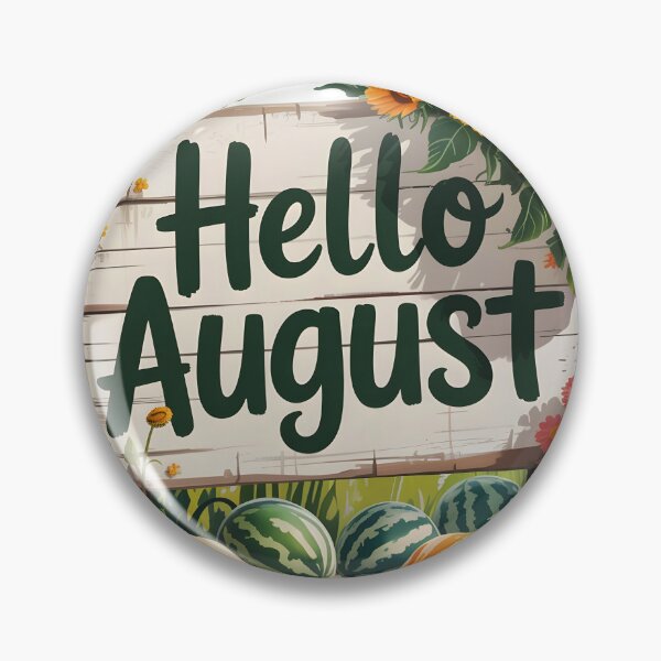 Item preview, Hello August – Surreal Orange Watermelons and Sunflowers decorated Welcome Sign designed and sold by EmeraldeaArt.