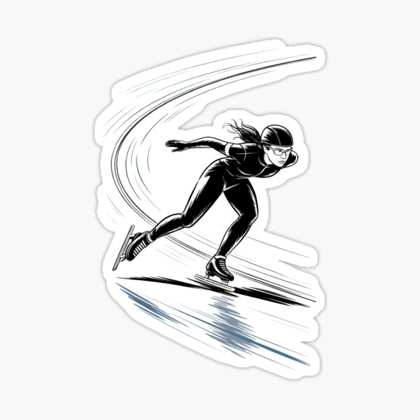 Item preview, Dynamic Female Speed Skater Race designed and sold by ShadowAndSlate.