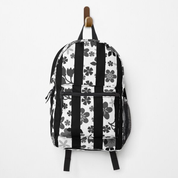 Item preview, Black and White Stripe Plus Floral Seamless Pattern designed and sold by Sharon Schwalbe.