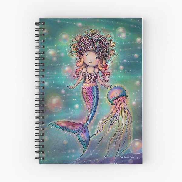Item preview, Magical Sea Cute Mermaid and Jellyfish Art by Molly Harrison designed and sold by Molly  Harrison.