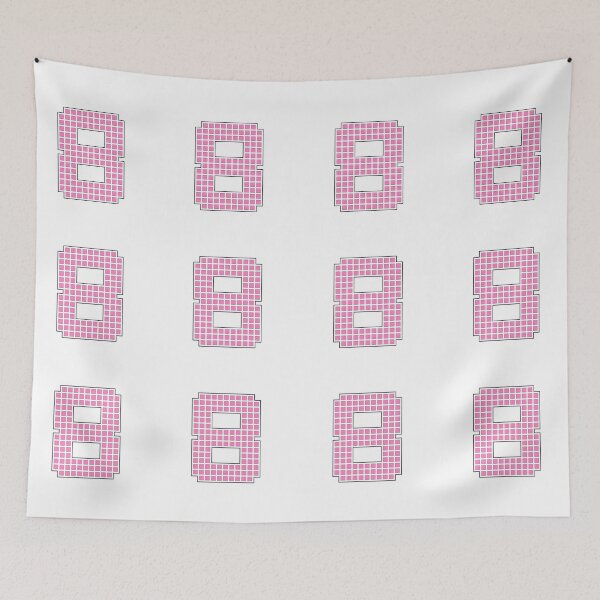 Item preview, Número 8 - Personaje de bloque de píxeles rosa designed and sold by PixelGlyphs.