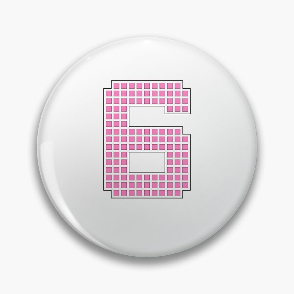 Item preview, Number 6 - Pink Pixel Block Character designed and sold by PixelGlyphs.