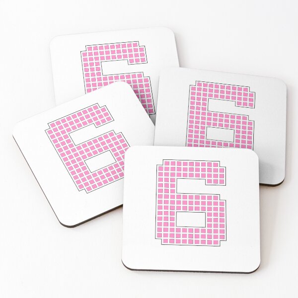 Item preview, Number 6 - Pink Pixel Block Character designed and sold by PixelGlyphs.