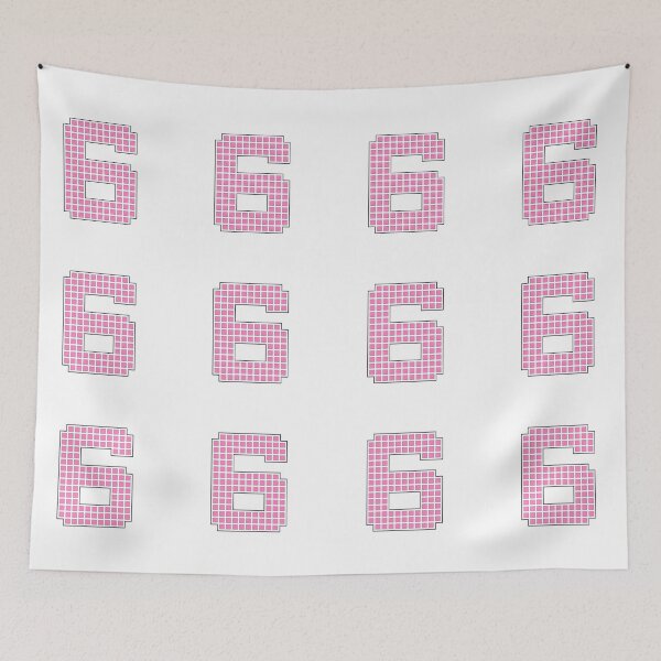 Item preview, Number 6 - Pink Pixel Block Character designed and sold by PixelGlyphs.