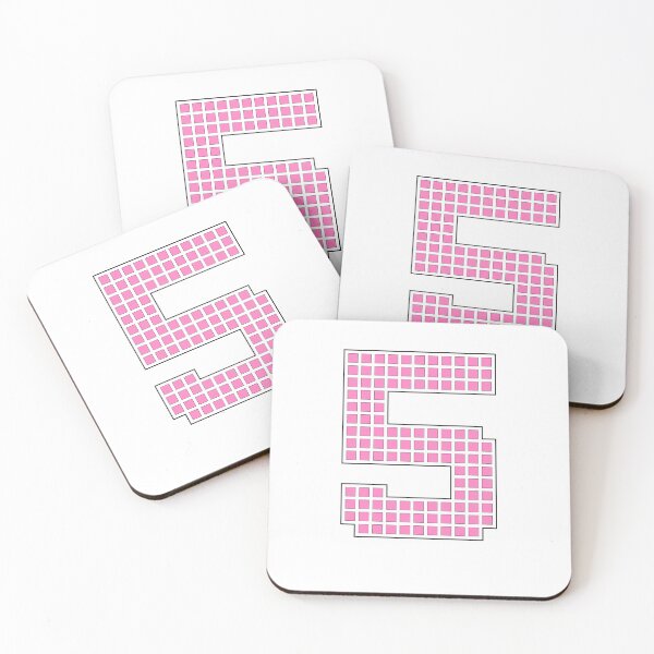 Item preview, Number 5 - Pink Pixel Block Character designed and sold by PixelGlyphs.