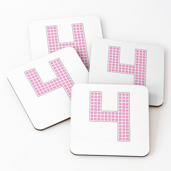 Item preview, Number 4 - Pink Pixel Block Character designed and sold by PixelGlyphs.