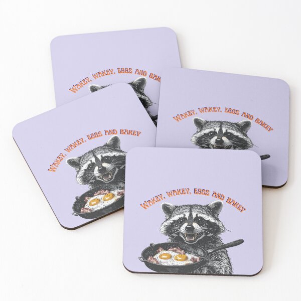 Item preview, Wakey, wakey eggs and bakey...and a racoon designed and sold by Feral Blessings.
